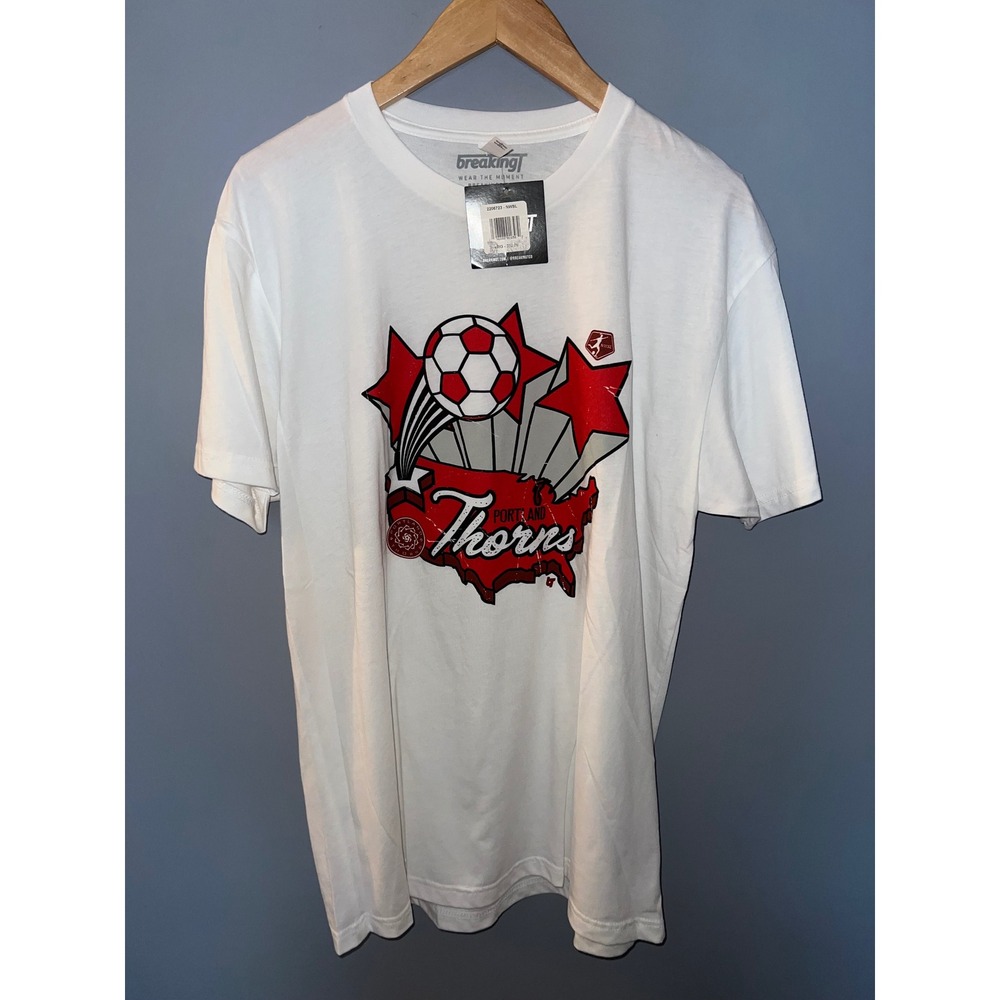 BreakingT Portland Thorns FC NWSL Soccer Graphic T-Shirt White Mens Large NEW